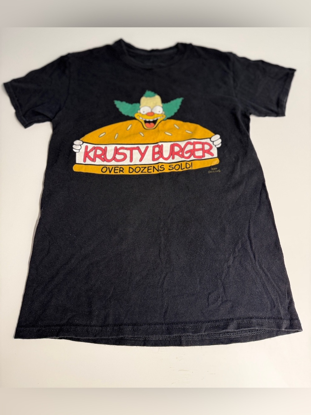 Vintage Krusty Burger Graphic Tee - Black
